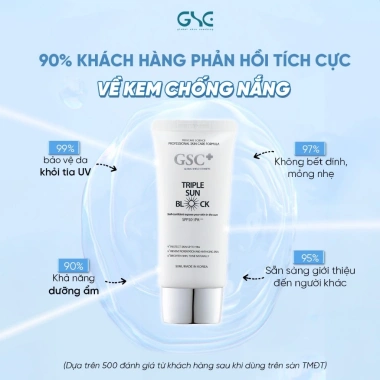 Kem chống nắng vật lý GSC Triple Sun Block SPF50+ PA+++ Nâng tông kiềm dầu chống nắng phổ rộng giá 570.000 7
