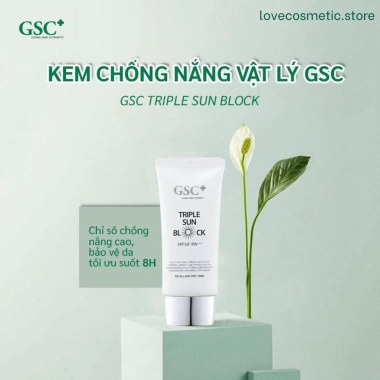 Kem chống nắng vật lý GSC Triple Sun Block SPF50+ PA+++ Nâng tông kiềm dầu chống nắng phổ rộng giá 570.000 8