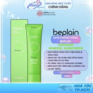 Kem Chống Nắng Vật Lý Kiềm Dầu Beplain Sunmuse SPF50+ PA++++ 50ml Xanh Lá - Giá 291.380 VND