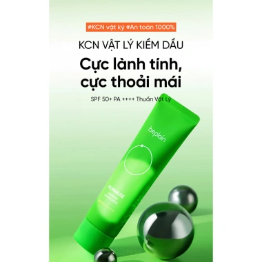 Kem Chống Nắng Vật Lý Kiềm Dầu Beplain Sunmuse SPF50+ PA++++ 50ml Xanh Lá - Giá 291.380 VND 9 Kem Chống Nắng Vật Lý Kiềm Dầu Beplain Sunmuse SPF50+ PA++++ 50ml Xanh Lá - Giá 291.380 VND 9