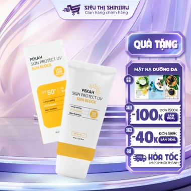 Kem chống nắng vật lý PEKAH SPF50+ PA++ Nâng tone trắng tự nhiên Hàn Quốc Shinjiru Giá 419.000₫