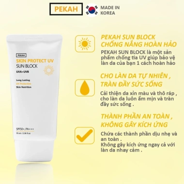Kem chống nắng vật lý PEKAH SPF50+ PA++ Nâng tone trắng tự nhiên Hàn Quốc Shinjiru Giá 419.000₫