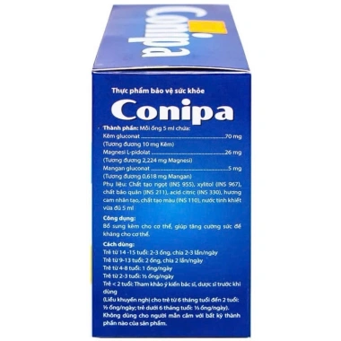 Kẽm Conipa 20 ống 5ml - Hỗ trợ bé biếng ăn, tăng đề kháng, chính hãng CPC1 Hà Nội - Giá 79.800₫ 4