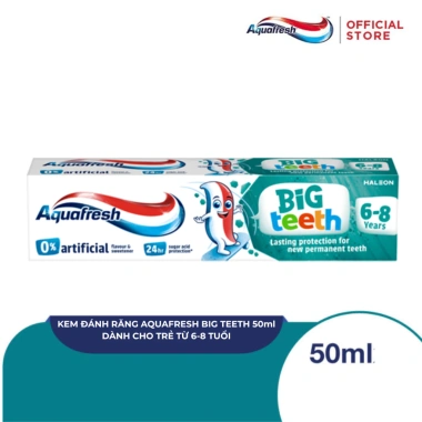 Kem đánh răng Aquafresh Big Teeth 50ml - Dành cho trẻ 6-8 tuổi giá ưu đãi 39.770₫
