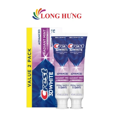 Kem đánh răng Crest 3D White Radiant Mint 93g - Đánh trắng, hơi thở thơm, giá 169.000₫