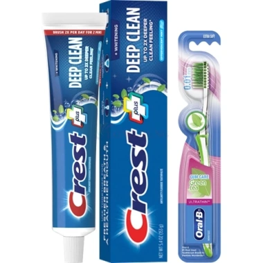 Kem đánh răng Crest Plus Deep Clean + Bàn chải Oral-B Gumcare Trà xanh 149.000 VND 3