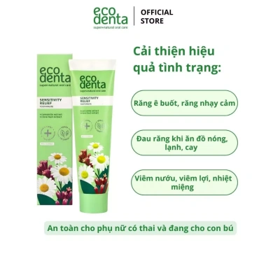 Kem đánh răng Ecodenta răng nhạy cảm 100ml cúc La Mã nụ đinh hương giảm 225k