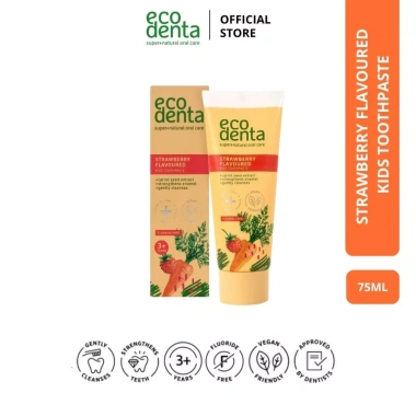 Kem đánh răng Ecodenta vị dâu trẻ em 75ml - chiết xuất cà rốt, bảo vệ răng, giá 218.500 VND