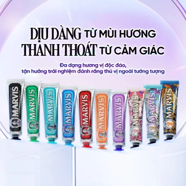 Kem Đánh Răng Marvis 25-85ml - Hơi Thở Thơm Mát, Trắng Răng, Ngừa Mảng Bám, Giá 135k