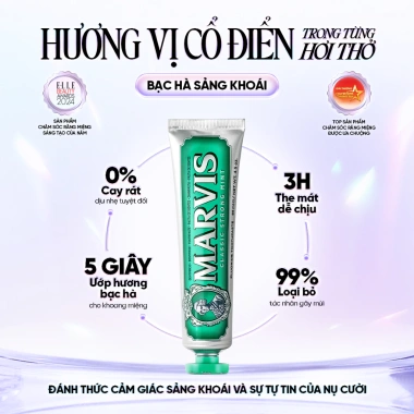 Kem Đánh Răng Marvis 25-85ml - Hơi Thở Thơm Mát, Trắng Răng, Ngừa Mảng Bám, Giá 135k