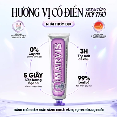 Kem Đánh Răng Marvis 25-85ml - Hơi Thở Thơm Mát, Trắng Răng, Ngừa Mảng Bám, Giá 135k