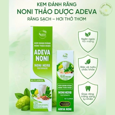 Kem đánh răng Noni giảm hôi miệng, sạch trắng, không fluoride, cho răng niềng