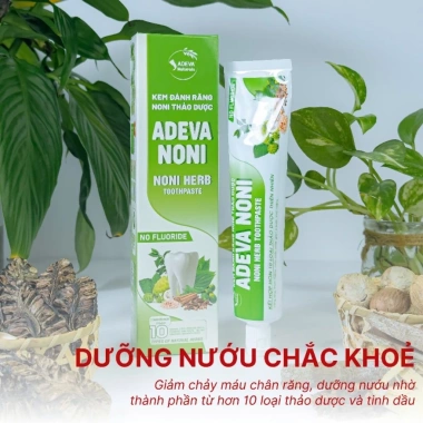 Kem đánh răng Noni giảm hôi miệng, sạch trắng, không fluoride, cho răng niềng