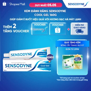 Kem đánh răng SENSODYNE Cool Gel 160g giảm ê buốt, bạc hà mát, giá 94.050₫