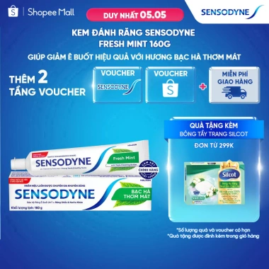 Kem đánh răng SENSODYNE Fresh Mint 160g - Giảm ê buốt, hương bạc hà thơm mát, 94.050₫