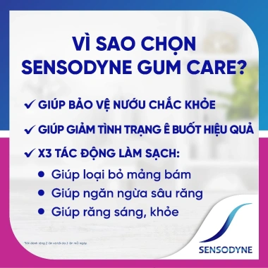 Kem đánh răng SENSODYNE Gum Care 100g - Giảm ê buốt, bảo vệ nướu chắc khỏe, giá 287.120₫