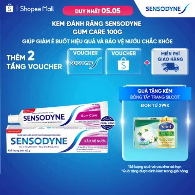 Kem đánh răng Sensodyne Gum Care 100g - Giảm ê buốt, bảo vệ nướu, giá chỉ 74.000đ