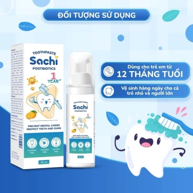 Kem đánh răng tạo bọt Sachi Postbiotics 80ml hương dâu cam - Ngừa sâu răng, giá 135.000đ 2