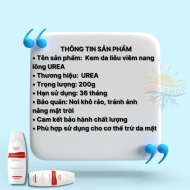 Kem Đào Thải Viêm Nang Lông Urea - Giảm Mụn Lưng Ngực, Dưỡng ẩm, Da Mềm Mịn Sun Sh 9