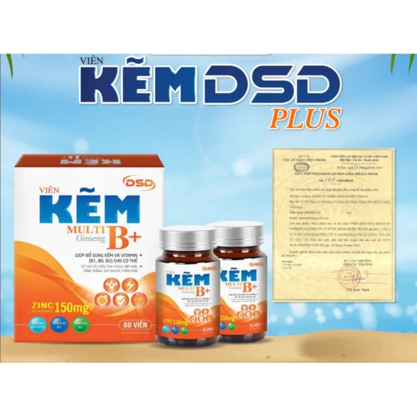 Hình ảnh sản phẩm Kẽm DSD Multi B Ginseng Chính Hãng 60 Viên 2 Hộp - Giảm Giá Đến 499k, Tăng Sức Đề Kháng, Hỗ Trợ Sức Khỏe