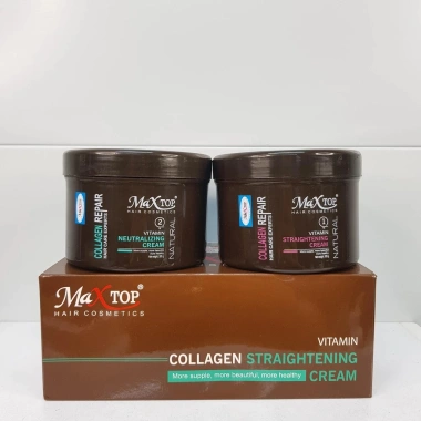 Kem Duỗi Tóc MaxTop 500ml Màu Nâu Collagen Cao Cấp - Mùi Thơm, Giá 299.000₫