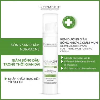 Kem dưỡng ẩm ban ngày Dermedic kiềm dầu normacne giảm mụn 40ml - 826.810₫