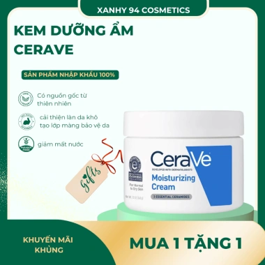 Kem dưỡng ẩm CeraVe Moisturizing Cream 340g - 454g Tặng Mặt Nạ B5, Giá 155.000, Dưỡng ẩm sâu, Không bít tắc lỗ chân lông Kem dưỡng ẩm CeraVe Moisturizing Cream 340g - 454g Tặng Mặt Nạ B5, Giá 155.000, Dưỡng ẩm sâu, Không bít tắc lỗ chân lông