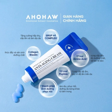 Kem Dưỡng Ẩm Chống Lão Hoá AHOHWA 50g - Tăng Collagen, Phục Hồi Da, Giảm Nếp Nhăn, Giá Ưu Đãi 1.08 Triệu