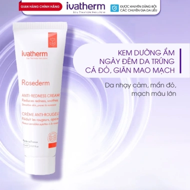 Kem dưỡng ẩm da giãn mao mạch Trứng cá đỏ Ivatherm Rosederm Cream 30ml - Giá 890.400₫ 5 Kem dưỡng ẩm da giãn mao mạch Trứng cá đỏ Ivatherm Rosederm Cream 30ml - Giá 890.400₫ 5