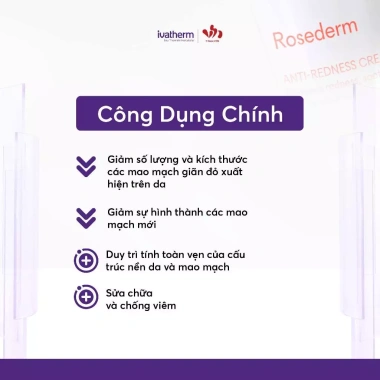 Kem dưỡng ẩm da giãn mao mạch Trứng cá đỏ Ivatherm Rosederm Cream 30ml - Giá 890.400₫