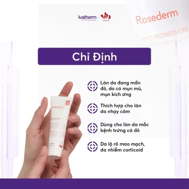 Kem dưỡng ẩm da giãn mao mạch Trứng cá đỏ Ivatherm Rosederm Cream 30ml - Giá 890.400₫