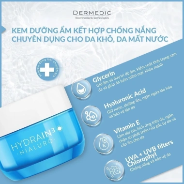 Kem Dưỡng Ẩm Da Khô HA Dermedic Hydrain3 Hialuro SPF15 - Dưỡng ẩm sâu, chống nắng, chỉ 232.000đ 4 Kem Dưỡng Ẩm Da Khô HA Dermedic Hydrain3 Hialuro SPF15 - Dưỡng ẩm sâu, chống nắng, chỉ 232.000đ 4