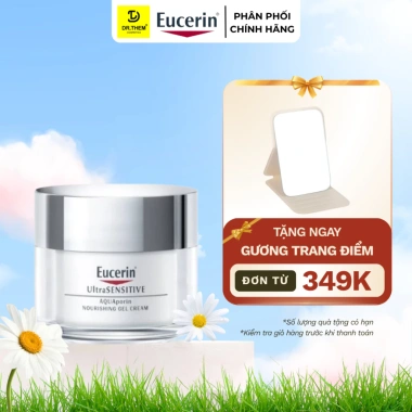 Kem Dưỡng Ẩm Eucerin Ultrasensitive Aquaporin Gel Cream 50ml - Dành cho da thường đến hỗn hợp, chỉ 590k