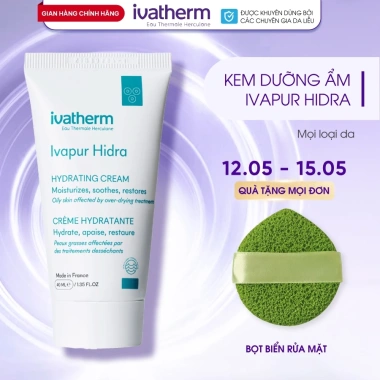 Kem dưỡng ẩm Ivatherm Ivapur Hidra Hydrating 40ml - Dành cho da dầu mụn nhạy cảm, giảm 70K, chỉ 860.800đ