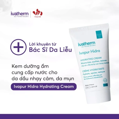 Kem dưỡng ẩm Ivatherm Ivapur Hidra Hydrating 40ml - Dành cho da dầu mụn nhạy cảm, giảm 70K, chỉ 860.800đ