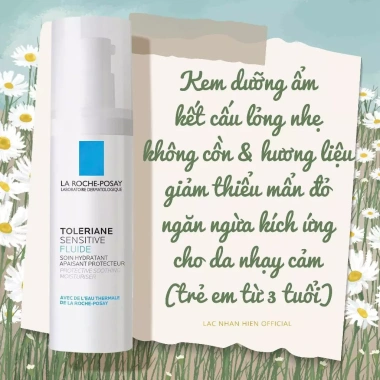 Kem dưỡng ẩm La Roche-Posay Toleriane Sensitive Fluid giảm kích ứng cho da nhạy cảm và trẻ em - Giá ưu đãi 750.000 VND