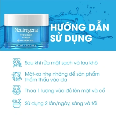 Kem Dưỡng Ẩm Neutrogena Hydro Boost Aqua Gel 50ml - Dưỡng ẩm sâu, Da mịn, Giá chỉ 154.167 VND 3 Kem Dưỡng Ẩm Neutrogena Hydro Boost Aqua Gel 50ml - Dưỡng ẩm sâu, Da mịn, Giá chỉ 154.167 VND 3