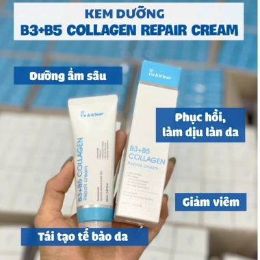 Kem Dưỡng Ẩm Phục Hồi Da B3+B5 Collagen Co&Klear 50ml - Cấp Nước, Da Căng Bóng, Giá 375.000 VNĐ 5 Kem Dưỡng Ẩm Phục Hồi Da B3+B5 Collagen Co&Klear 50ml - Cấp Nước, Da Căng Bóng, Giá 375.000 VNĐ 5