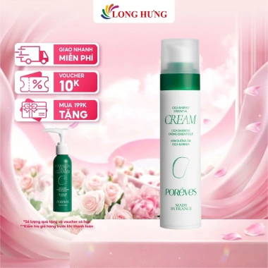 Kem dưỡng ẩm Porêves Cica Barrier Essential Cream 50ml - Dưỡng da, giảm kích ứng, giảm thâm, giá chỉ 369.000₫