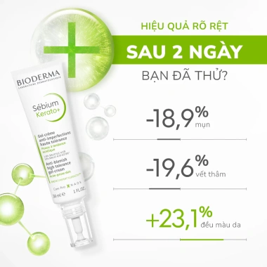 Kem dưỡng Bioderma Sébium Kerato+ - Giảm mụn nhẹ, se lỗ chân lông, 418.300 VND