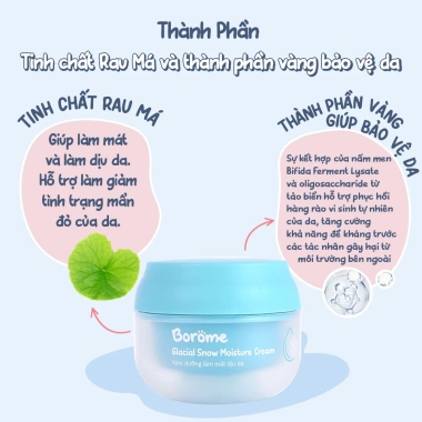 Kem dưỡng Borome làm mát dịu da trẻ em 50g chiết xuất rau má - Dưỡng ẩm, nuôi dưỡng, giảm ngứa 2