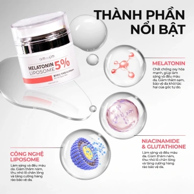 Kem Dưỡng Da Am to Pm 5% Melatonin Liposome 50ml – Chống lão hoá, Trắng da, Dưỡng ẩm sâu, Phục hồi – Giá 459k (giảm 23%)