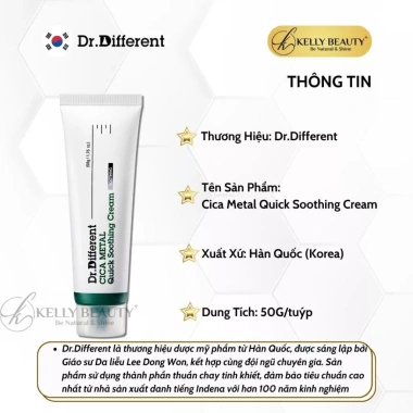 Kem Dưỡng Da Dr.Different Cica Soothing Cream - Dưỡng ẩm, dịu nhanh - Kelly 3