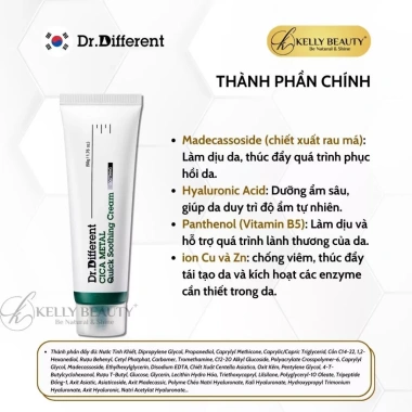 Kem Dưỡng Da Dr.Different Cica Soothing Cream - Dưỡng ẩm, dịu nhanh - Kelly 4