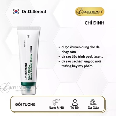 Kem Dưỡng Da Dr.Different Cica Soothing Cream - Dưỡng ẩm, dịu nhanh - Kelly 5