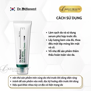 Kem Dưỡng Da Dr.Different Cica Soothing Cream - Dưỡng ẩm, dịu nhanh - Kelly 6