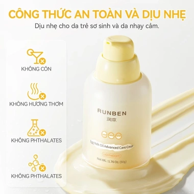 Kem dưỡng da mặt cho bé 0 tuổi 50g - Dưỡng ẩm sâu, làm dịu da nhạy cảm, không gây kích ứng 4