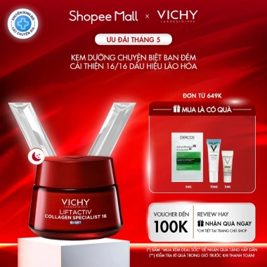 Kem dưỡng đêm Vichy Collagen 16 50ml - Trẻ hóa da, giảm nếp nhăn, sáng da, da căng đầy, giá chỉ 1.197.000 đồng