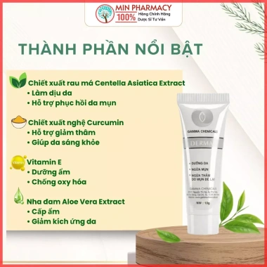 Kem Dưỡng DERMA Anti Acne Cream 10g - Giảm và Ngừa Mụn, Gamma Chemicals, Giá 32.500 VND - Minpharmacy 5 Kem Dưỡng DERMA Anti Acne Cream 10g - Giảm và Ngừa Mụn, Gamma Chemicals, Giá 32.500 VND - Minpharmacy 5