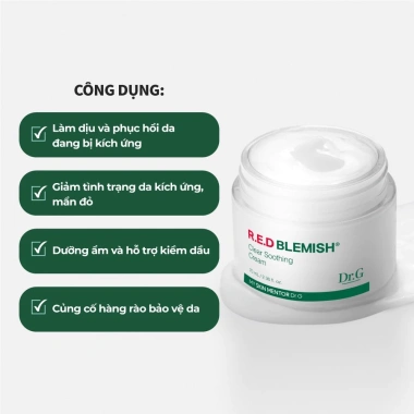 Kem dưỡng Dr.G R.E.D Blemish Clear Soothing Cream 10-30-70ml Dưỡng ẩm, Phục hồi, Giá ưu đãi 349.000₫ - Chính hãng 4
